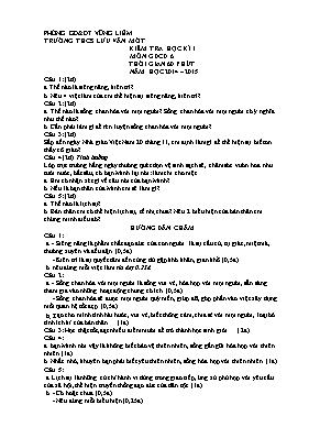 Kiểm tra học kì I (năm học 2014 - 2015) môn Giáo duc công dân 6 - Trường THCS Lưu Văn Mót
